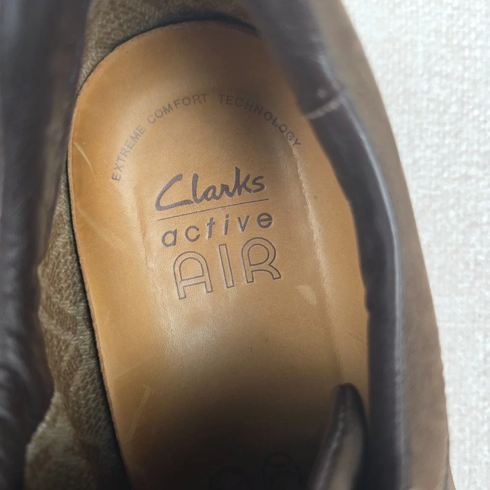 Clarks Active Air Mens 10.5 M Brown Leather‎ Oxford Casual Shoes 71972